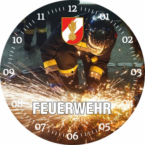 Glasuhr FEUERWEHR 29cm - FW13